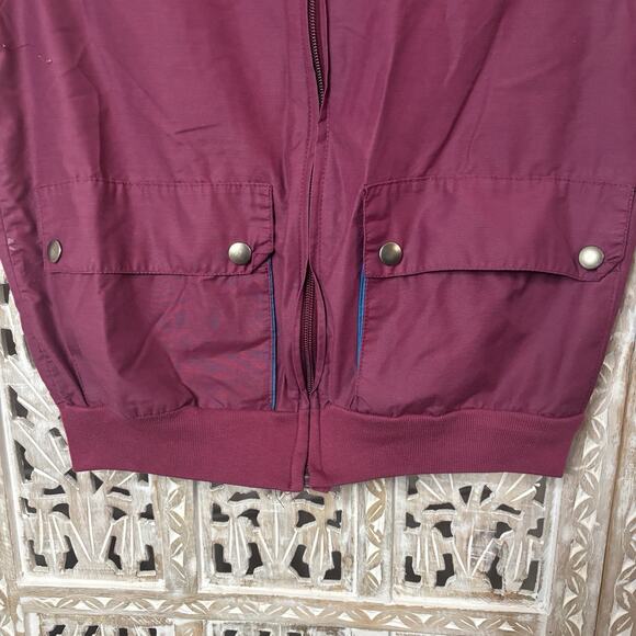 Vintage 80s Purple Cover Up Full Zip Sporty Track Vest Size XL Beach Retro - Picture 2 of 9
